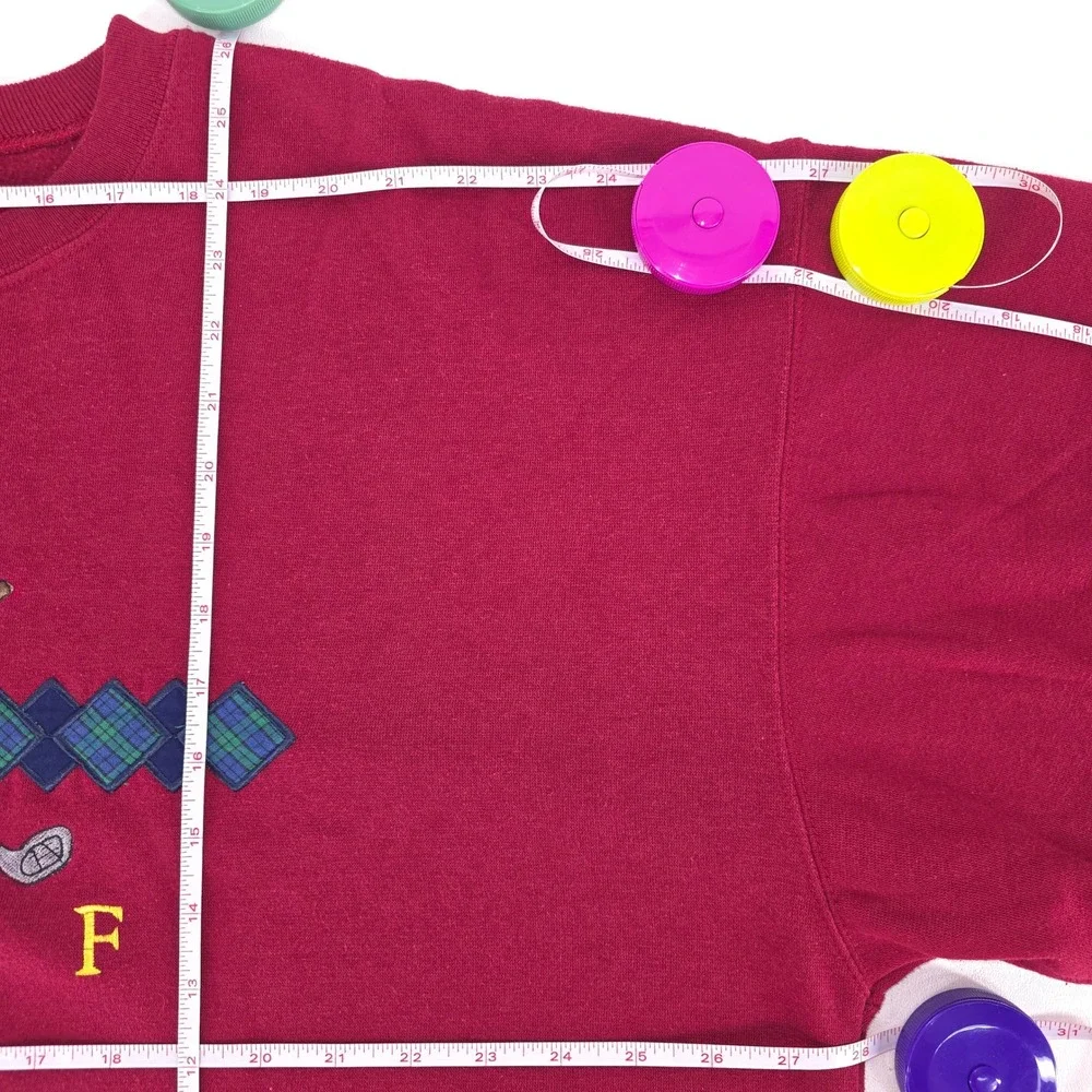 Ivy Club Classics Golf Crewneck‎ Mens XL Maroon 90s Embroidered Retro Throwback